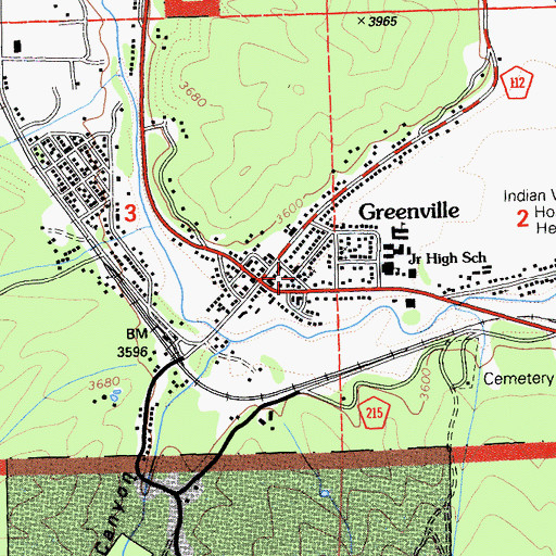 Topographic Map of Greenville Community United Methodist Church, CA