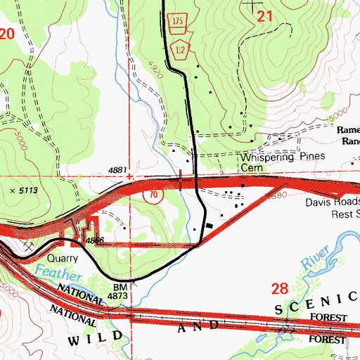 Topographic Map of Kerby (historical), CA