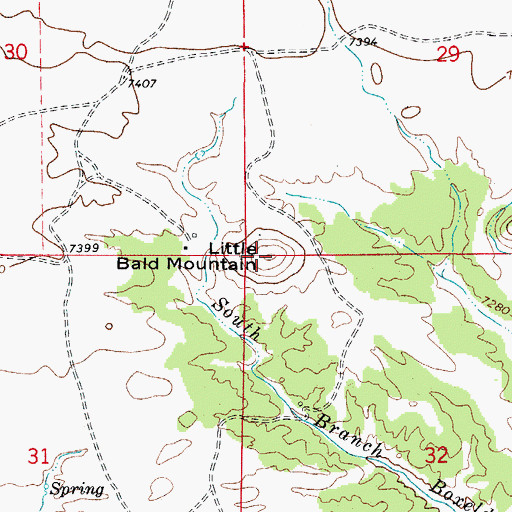 Topographic Map of Little Bald Mountain, CO