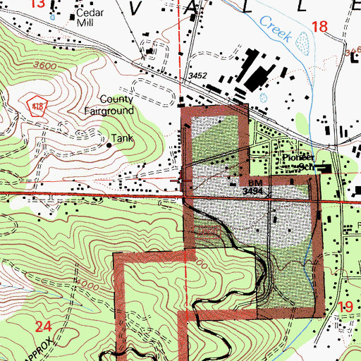 Topographic Map of Pioneer Park, CA