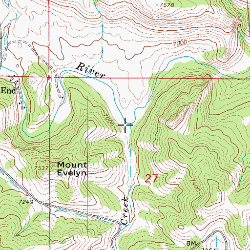 Topographic Map of Divide Creek, CO