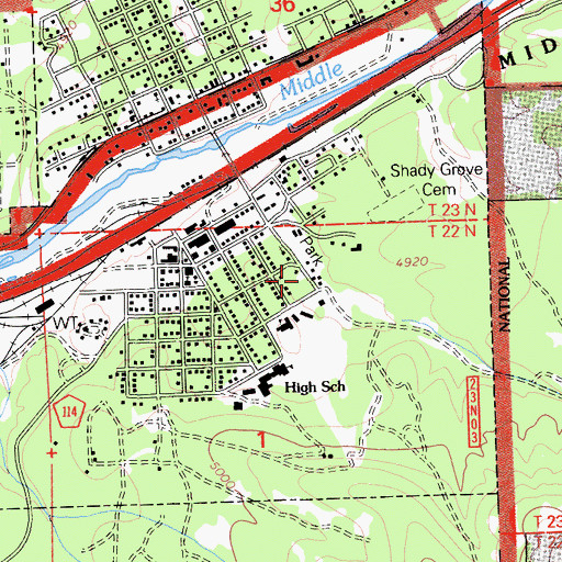 Topographic Map of Portola Post Office, CA