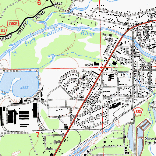 Topographic Map of Seneca Healthcare District Hospital, CA