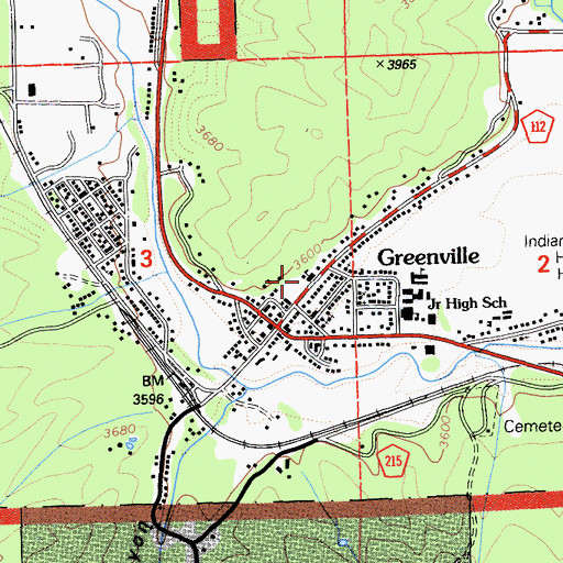Topographic Map of Wolf Creek Middle School, CA