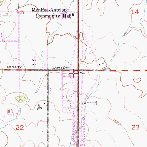 Topographic Map of Antelope School (historical), CA