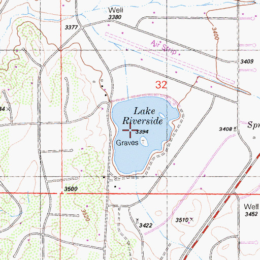 Topographic Map of Lake Riverside, CA