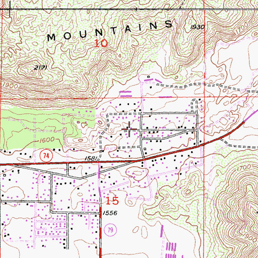 Topographic Map of Valley Vista, CA
