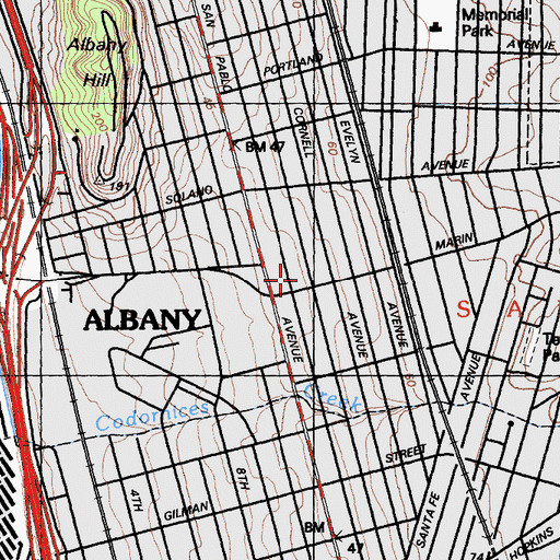 Topographic Map of Korean Christian Reformed Church of Albany, CA