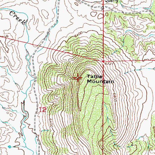 Topographic Map of Table Mountain, CO