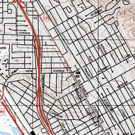 Topographic Map of Assembly of God Tabernacle, CA