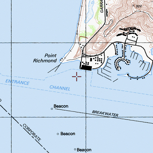 Topographic Map of Brickyard Cove, CA