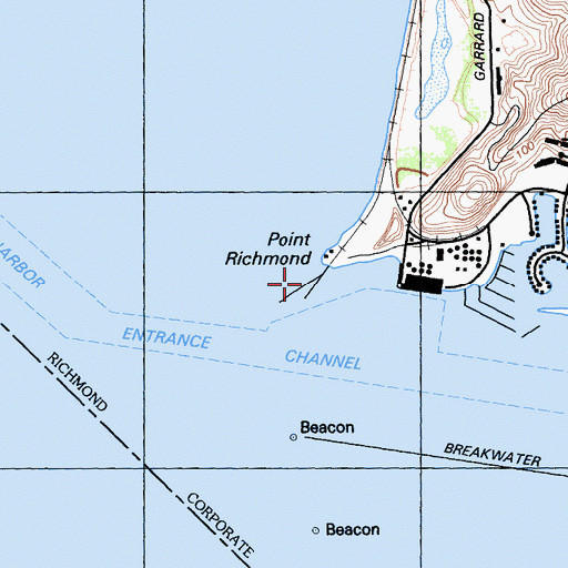 Topographic Map of Brickyard Cove Marina, CA