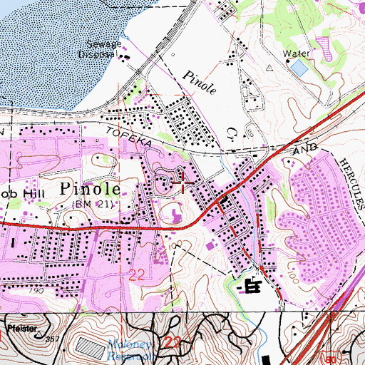 Topographic Map of Christ the Lord Episcopal Church, CA