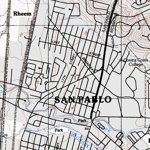 Topographic Map of Church of Christ, CA