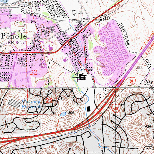 Topographic Map of Collins Elementary School, CA