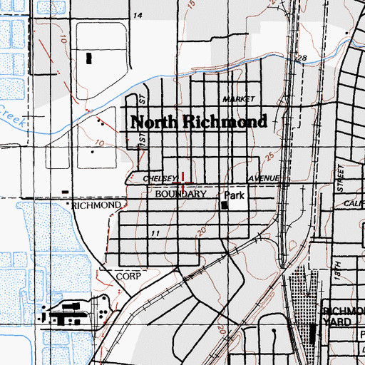 Topographic Map of Davis Chapel Christian Methodist Episcopal Church, CA