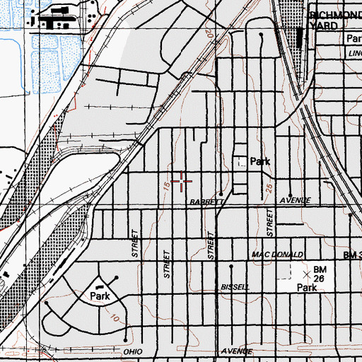 Topographic Map of Deliverance Center of Hope Church, CA