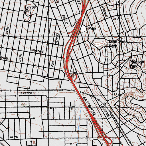 Topographic Map of Door of Faith Church, CA