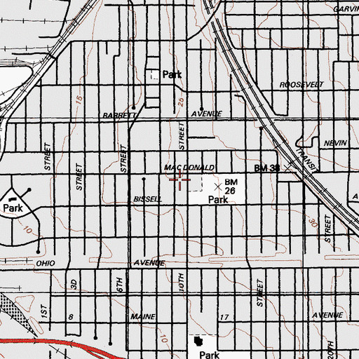 Topographic Map of East Bay Center for the Performing Arts, CA