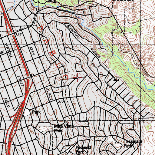 Topographic Map of East Richmond, CA
