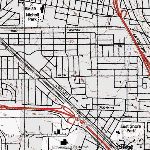 Topographic Map of Easter Hill United Methodist Church, CA