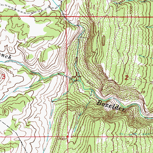 Topographic Map of South Branch Boxelder Creek, CO