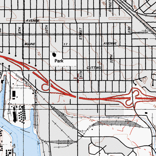 Topographic Map of Ennis Chapel Church of God in Christ, CA