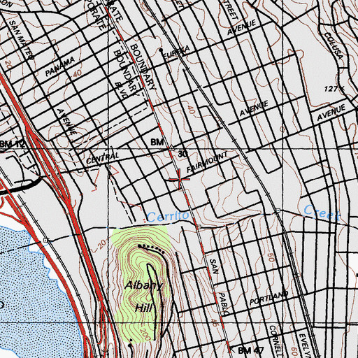 Topographic Map of Fairmount Post Office, CA