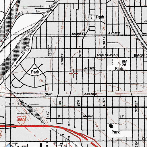 Topographic Map of First Christian Church, CA