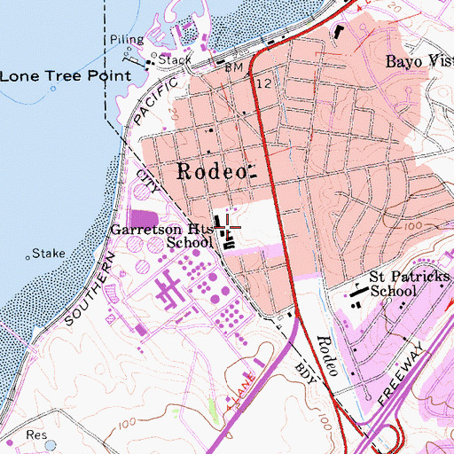 Topographic Map of Garretson Field, CA