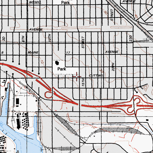 Topographic Map of Greater Saint Paul Baptist Church, CA