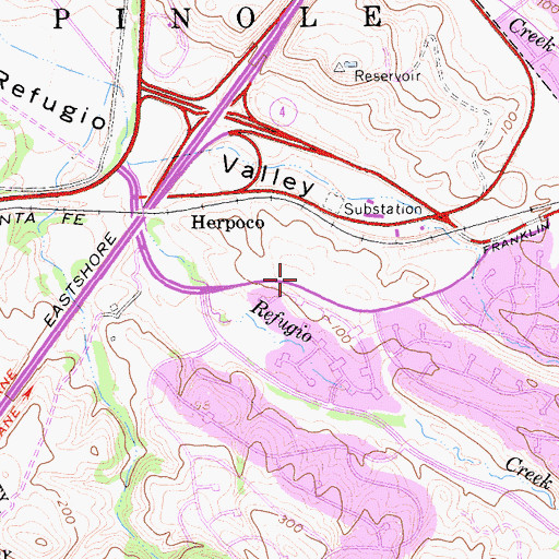 Topographic Map of Hercules City Hall, CA