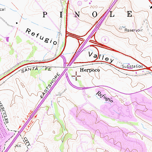 Topographic Map of Hercules Post Office, CA