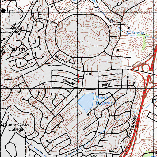 Topographic Map of Hilltop Community Church, CA