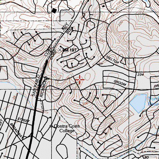 Topographic Map of Hilltop Park, CA