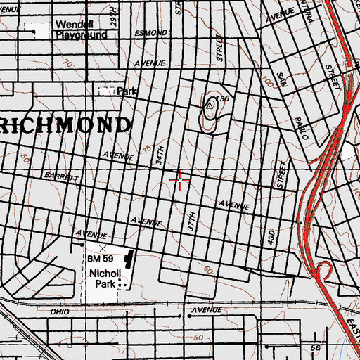 Topographic Map of Holy Trinity Episcopal Church, CA