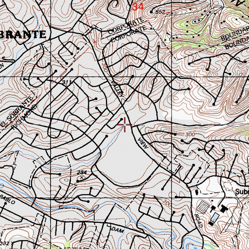 Topographic Map of Hope Lutheran Church, CA
