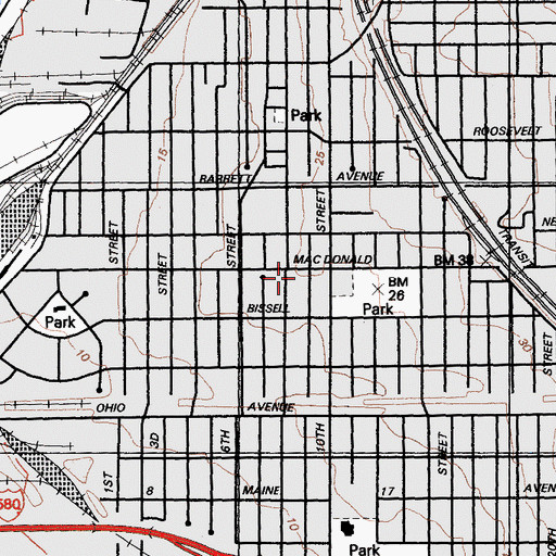 Topographic Map of J C Hawkins Christian Academy, CA