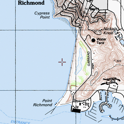 Topographic Map of John T Knox Shoreline, CA