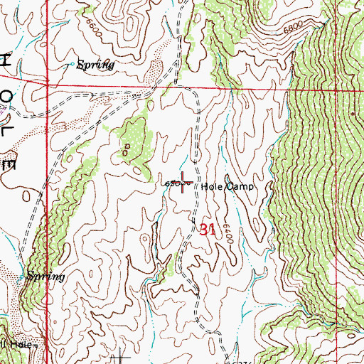 Topographic Map of Hole Camp, CO