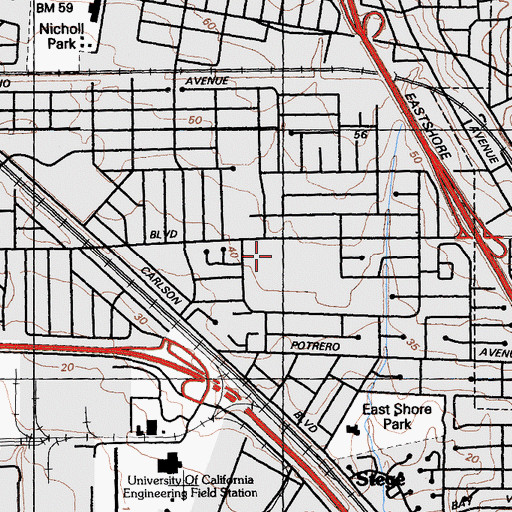 Topographic Map of Kappa Continuation High School, CA