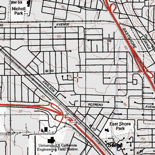 Topographic Map of Kappa Continuation High School, CA