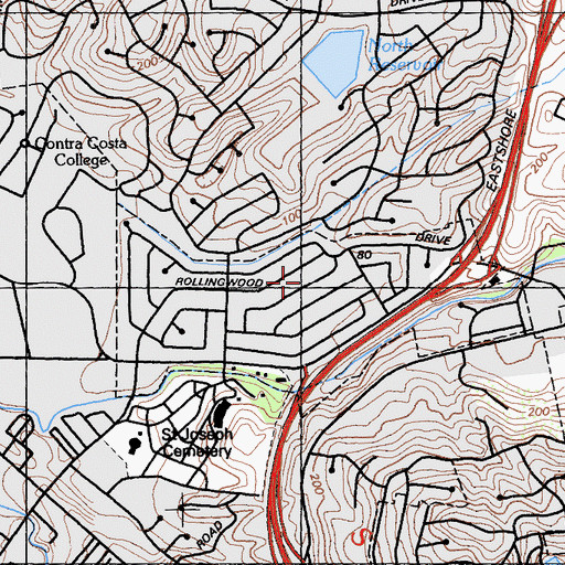 Topographic Map of Montalvin Park, CA