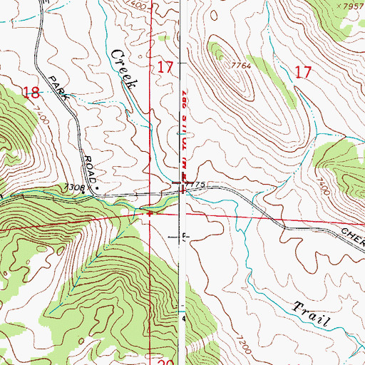 Topographic Map of Devils Creek, CO