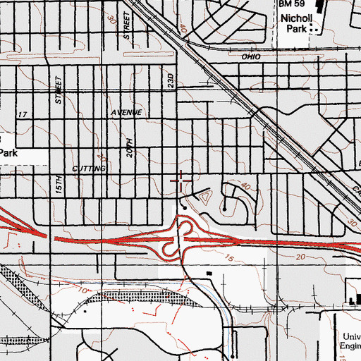 Topographic Map of Mount Olive Missionary Baptist Church, CA