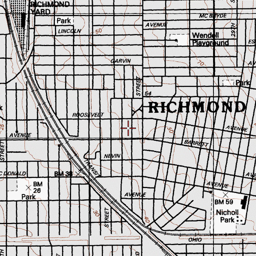 Topographic Map of National Institute of Art and Disabilities, CA