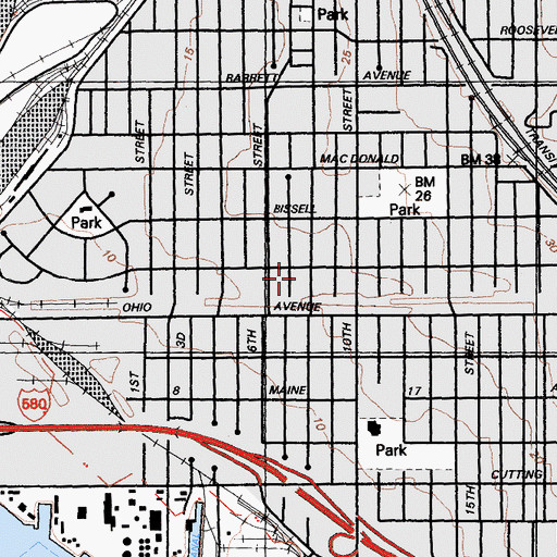 Topographic Map of New Greater Faith Holy Church of Deliverance, CA