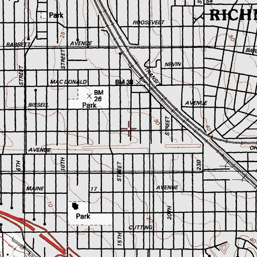 Topographic Map of New Saint James Missionary Baptist Church, CA