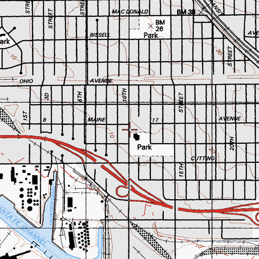 Topographic Map of Nustrom Park, CA