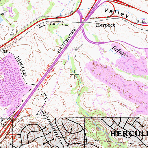 Topographic Map of Ohlone Park, CA